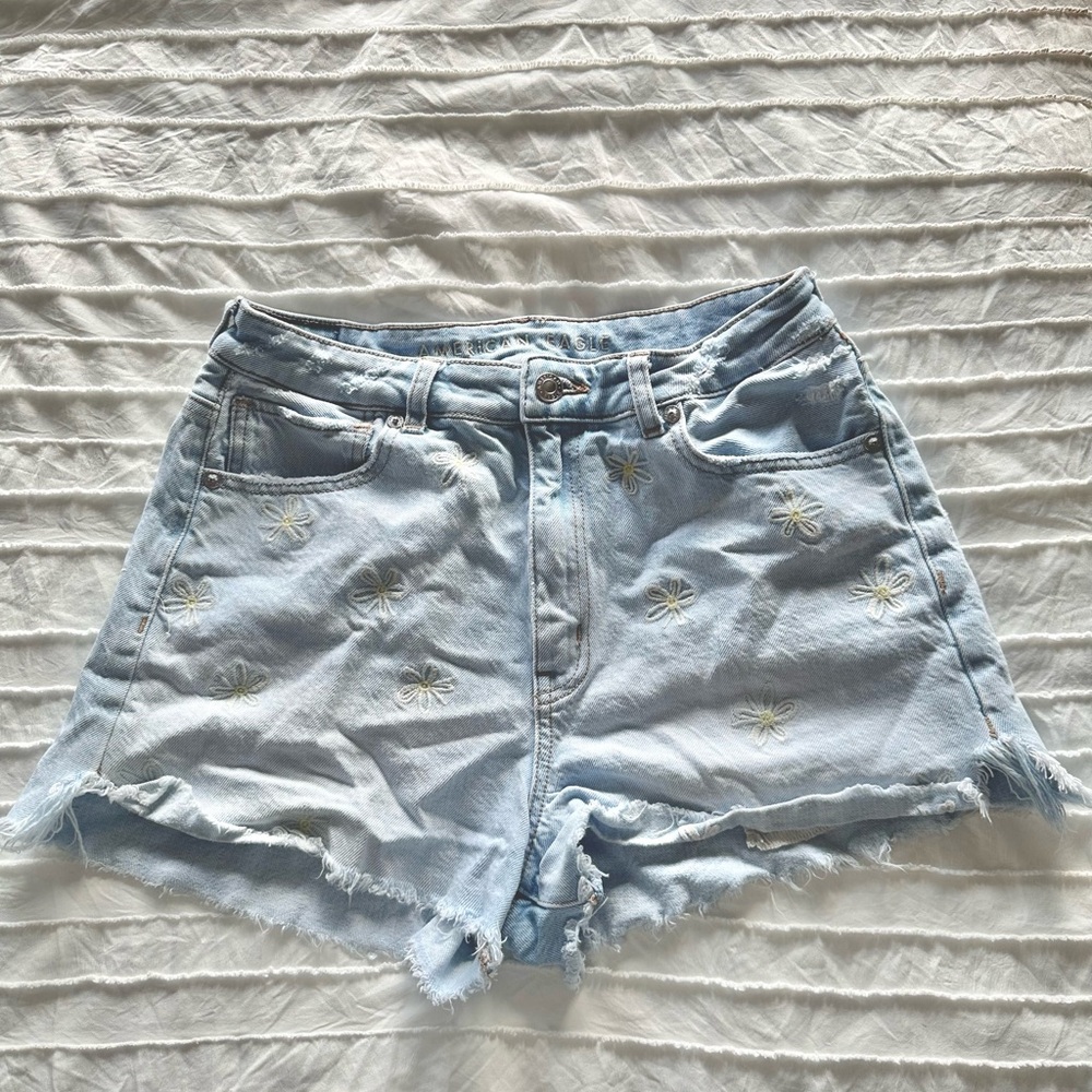 American Eagle Denim Flower Shorts